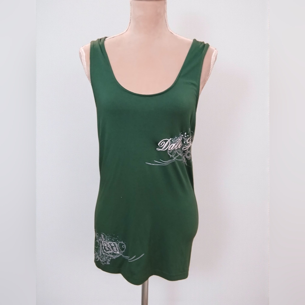 Chase Authentics Dale Earnhart Jr Amp Green Racerback Tank Womans Large